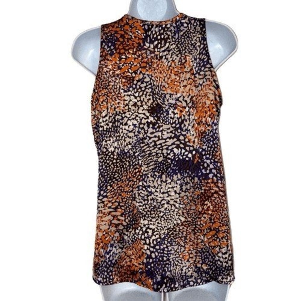 HALE BOB Sleeveless V-Neck Abstract Pebble Print Button Front Blouse NWOT Small - Picture 5 of 6